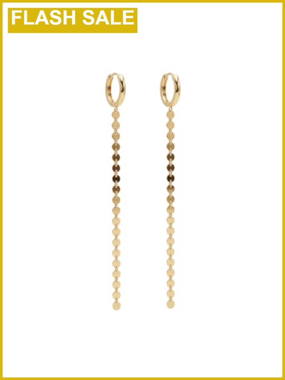 14K Gold Plated Brass Dangle Earrings Chain Drop Women's Jewelry
